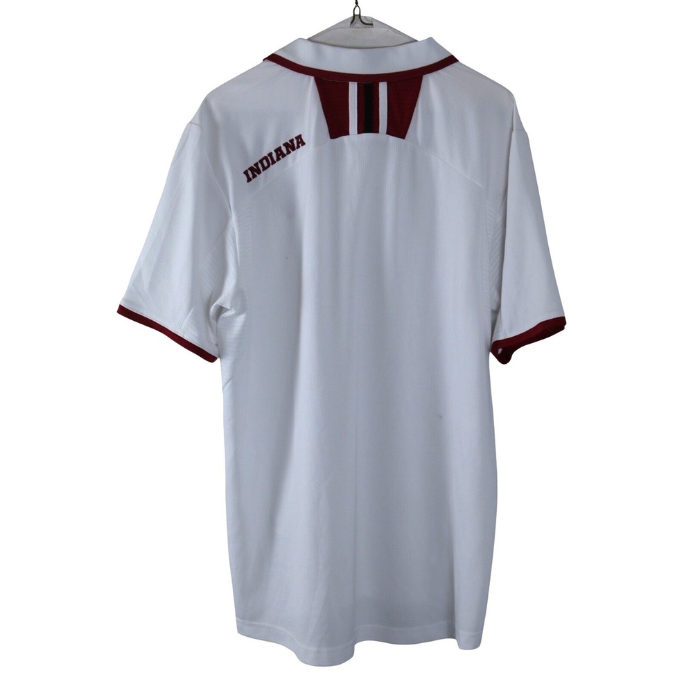 Adidas Indiana Hoosiers Mens Large White Climalite Polo Shirt 1897A IU NCAA - Picture 3 of 9